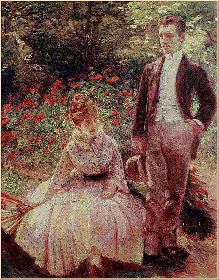 Marie Bracquemond The Artist Son and Sister in the Garden at Sevres Germany oil painting art
